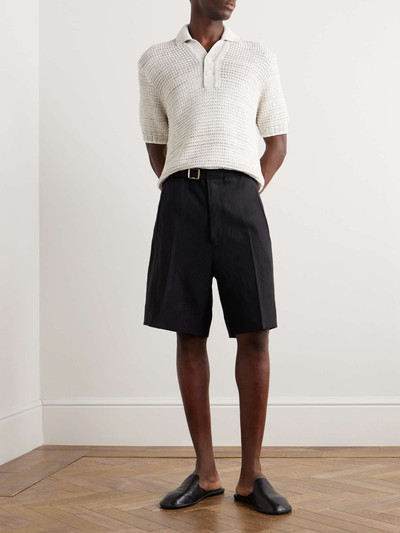 ZEGNA Wide-Leg Belted Oasi Lino Shorts outlook