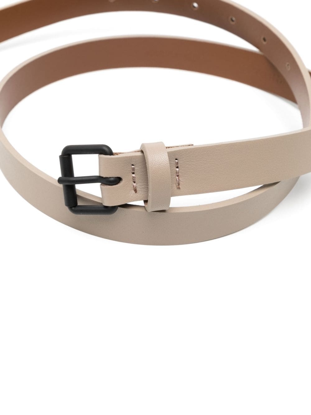 buckle-fastening leather belt - 2