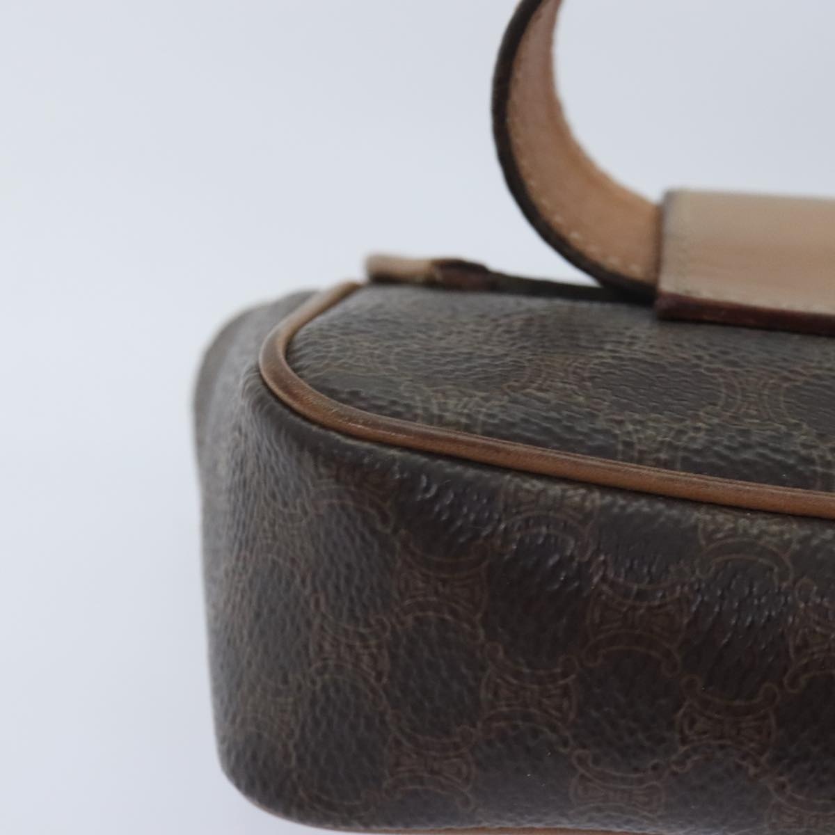 CELINE Macadam Canvas Waist Bag Pvc Leather Brown Gold - 9