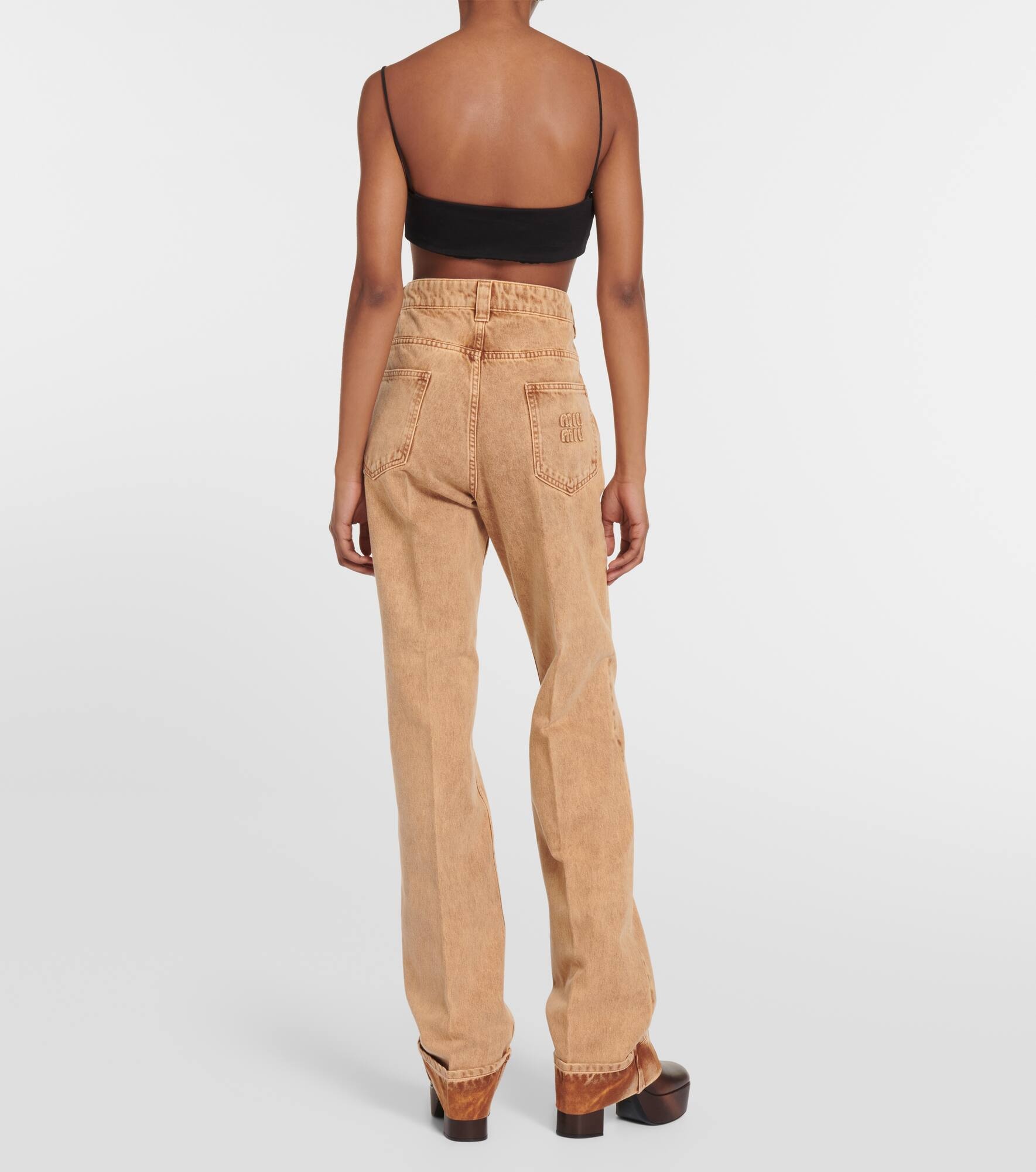 Marbleized low-rise straight jeans - 3