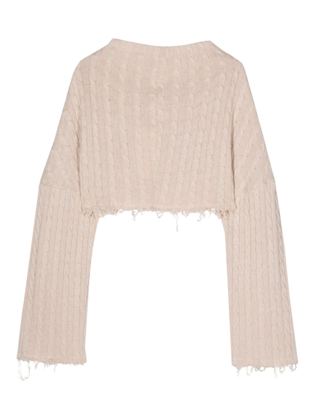 cable-knit cropped jumper - 2