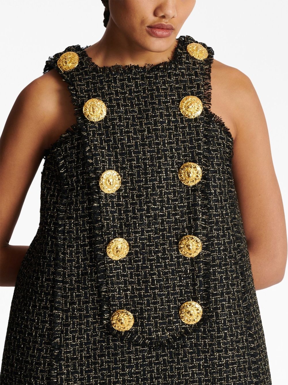 10-Buttons Swing tweed dress - 7