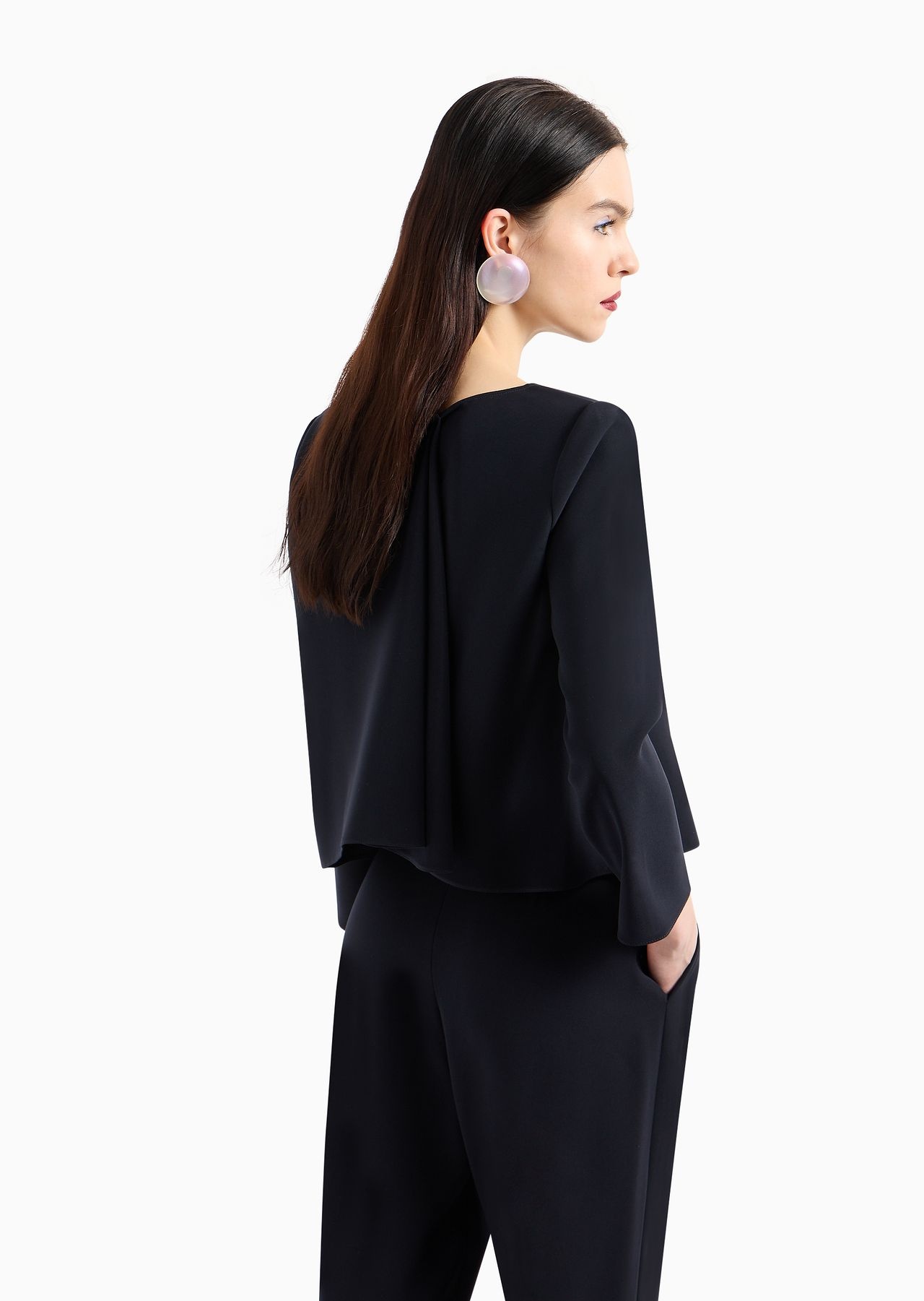 Technical cady blouse with ruffle - 3