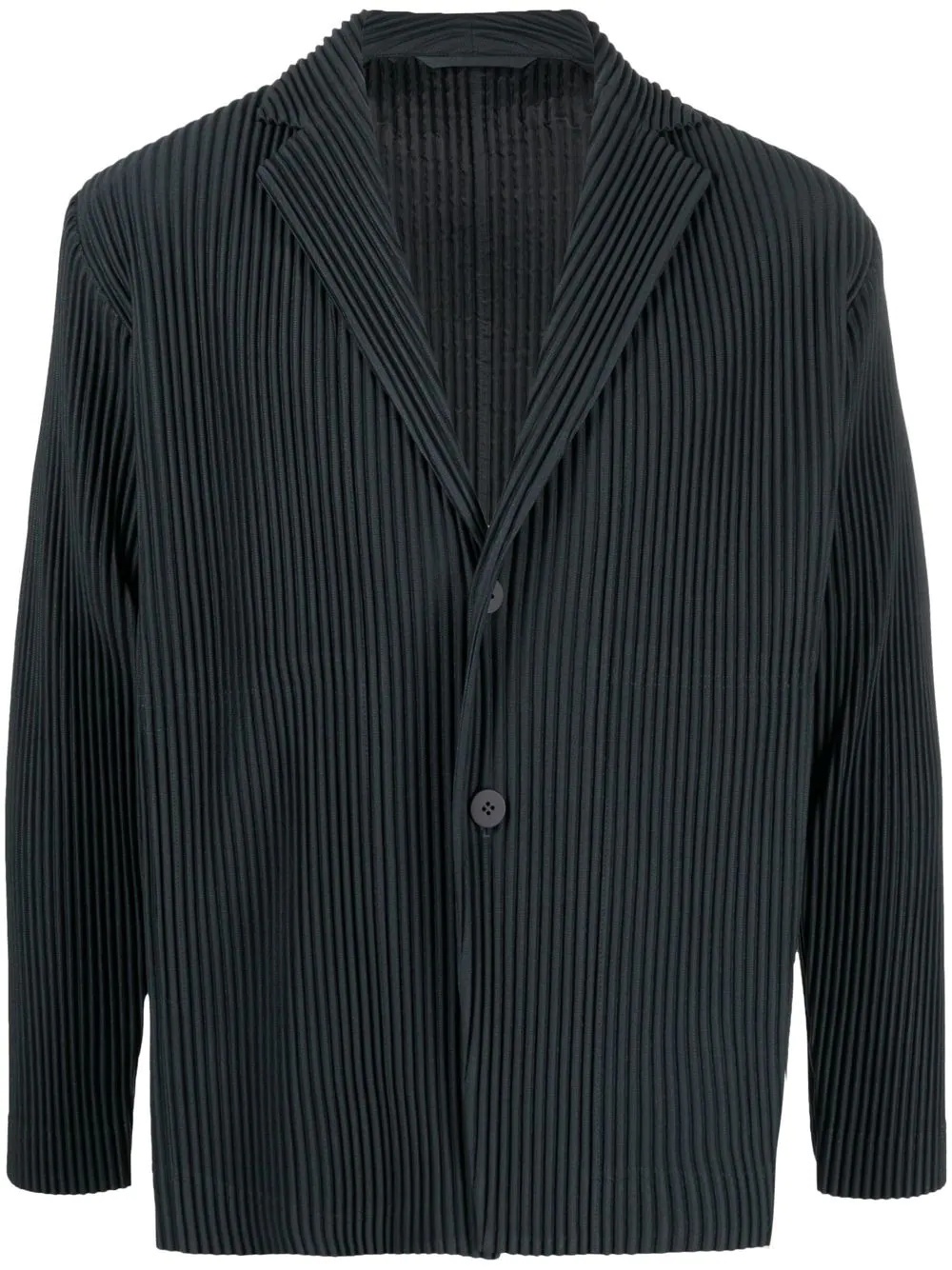 ribbed button-front blazer - 1