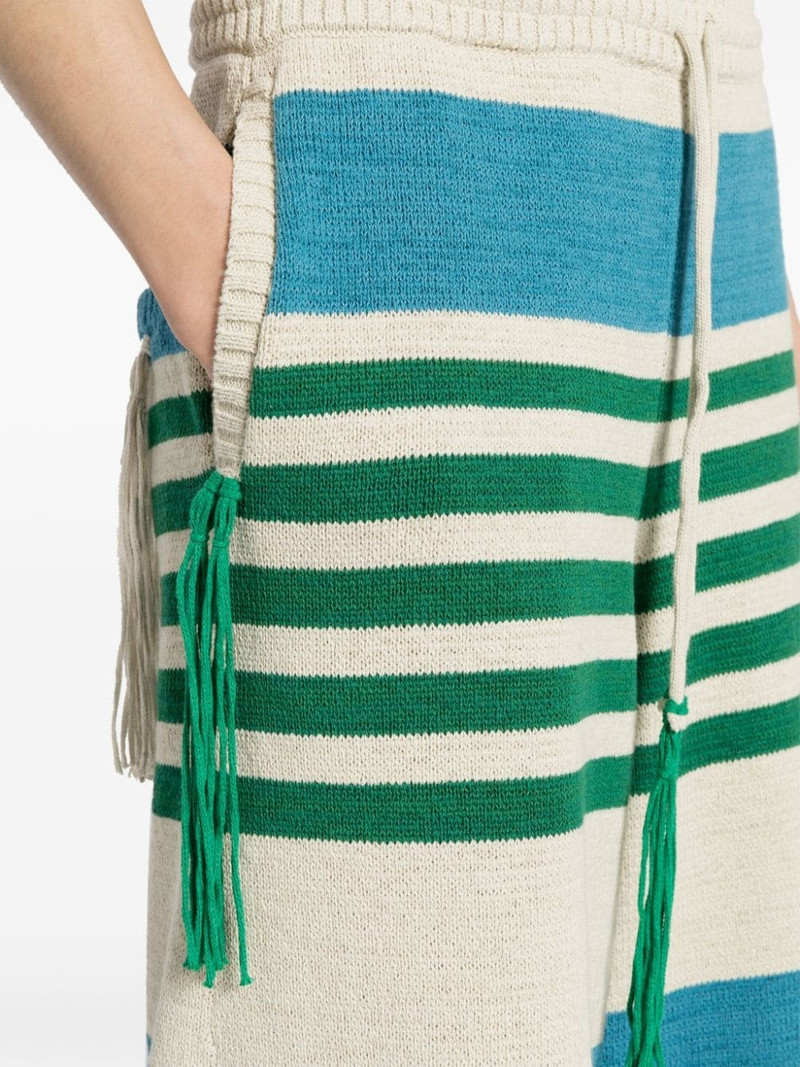 striped ribbed-knit shorts 5