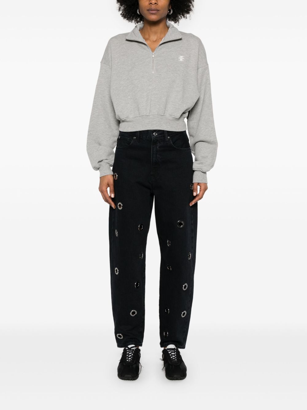 cropped half-zip sweatshirt - 2