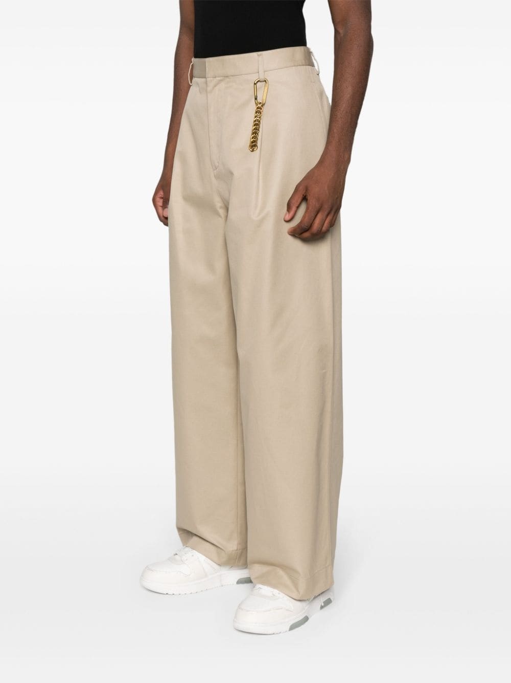 pleated straight trousers - 3