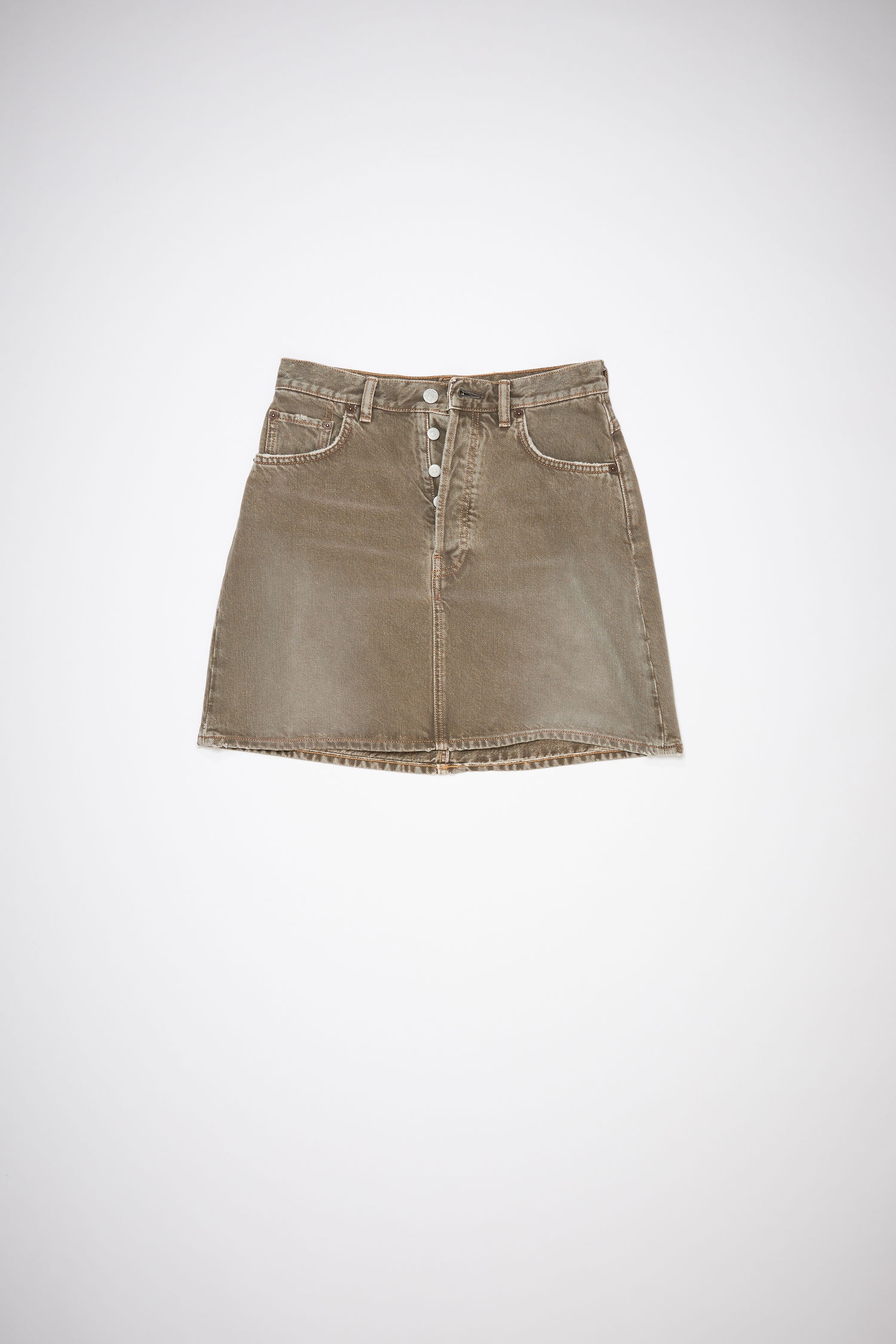 Denim mini skirt - Beige - 1