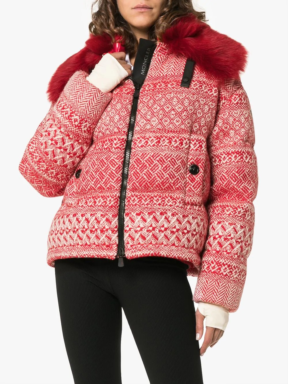 Siusi printed fur trimmed feather down jacket - 3