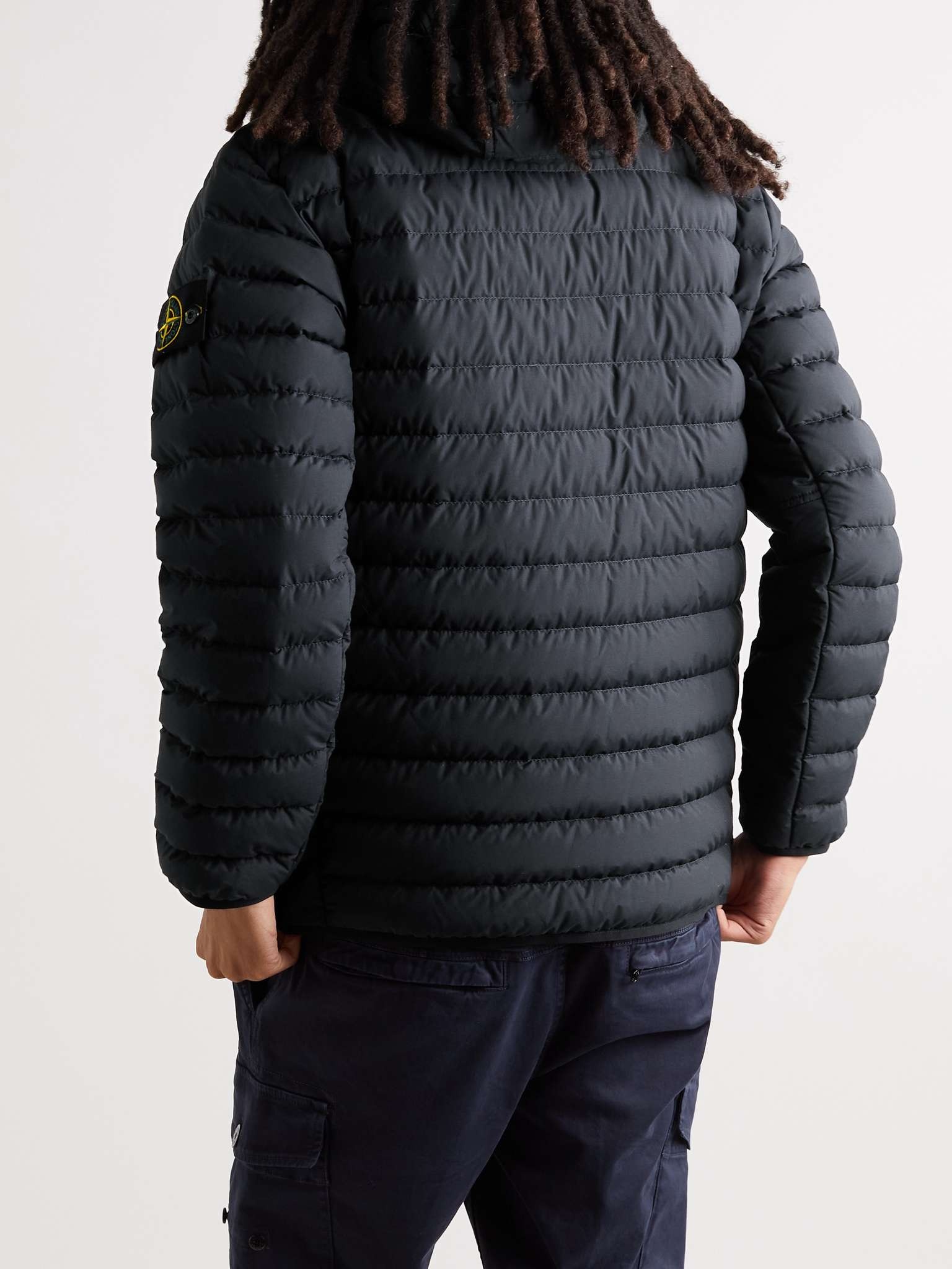 Logo-Appliquéd Quilted Organic Cotton-Blend Shell Hooded Down Jacket - 4