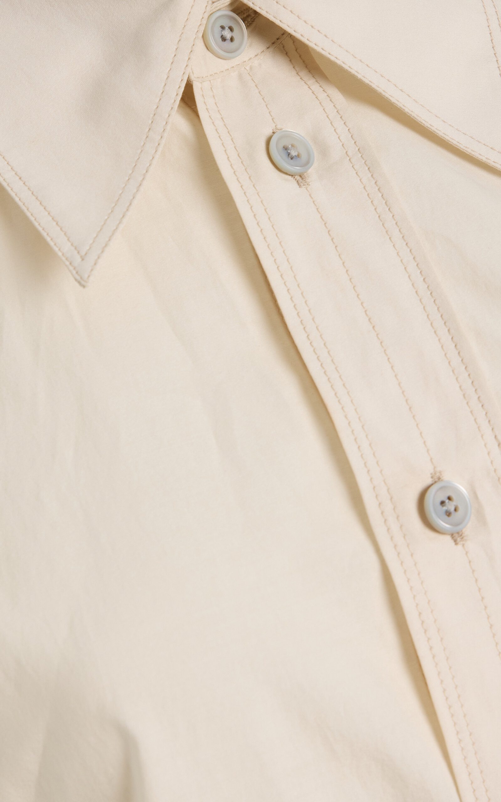 Cotton-Silk Pointed-Collar Shirt ivory - 5