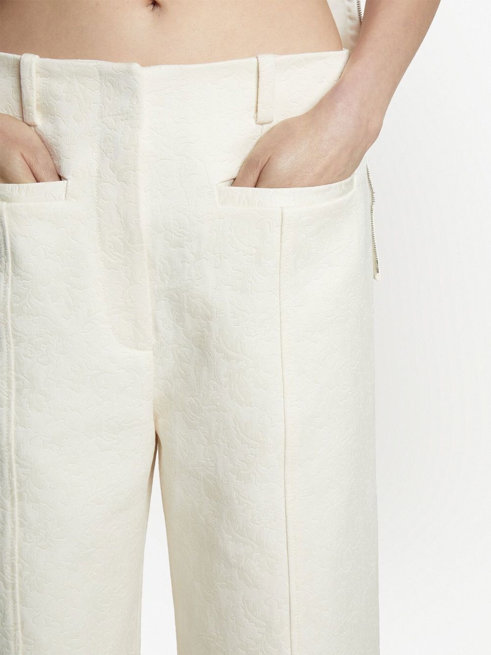 cotton wool jacquard trousers - 5
