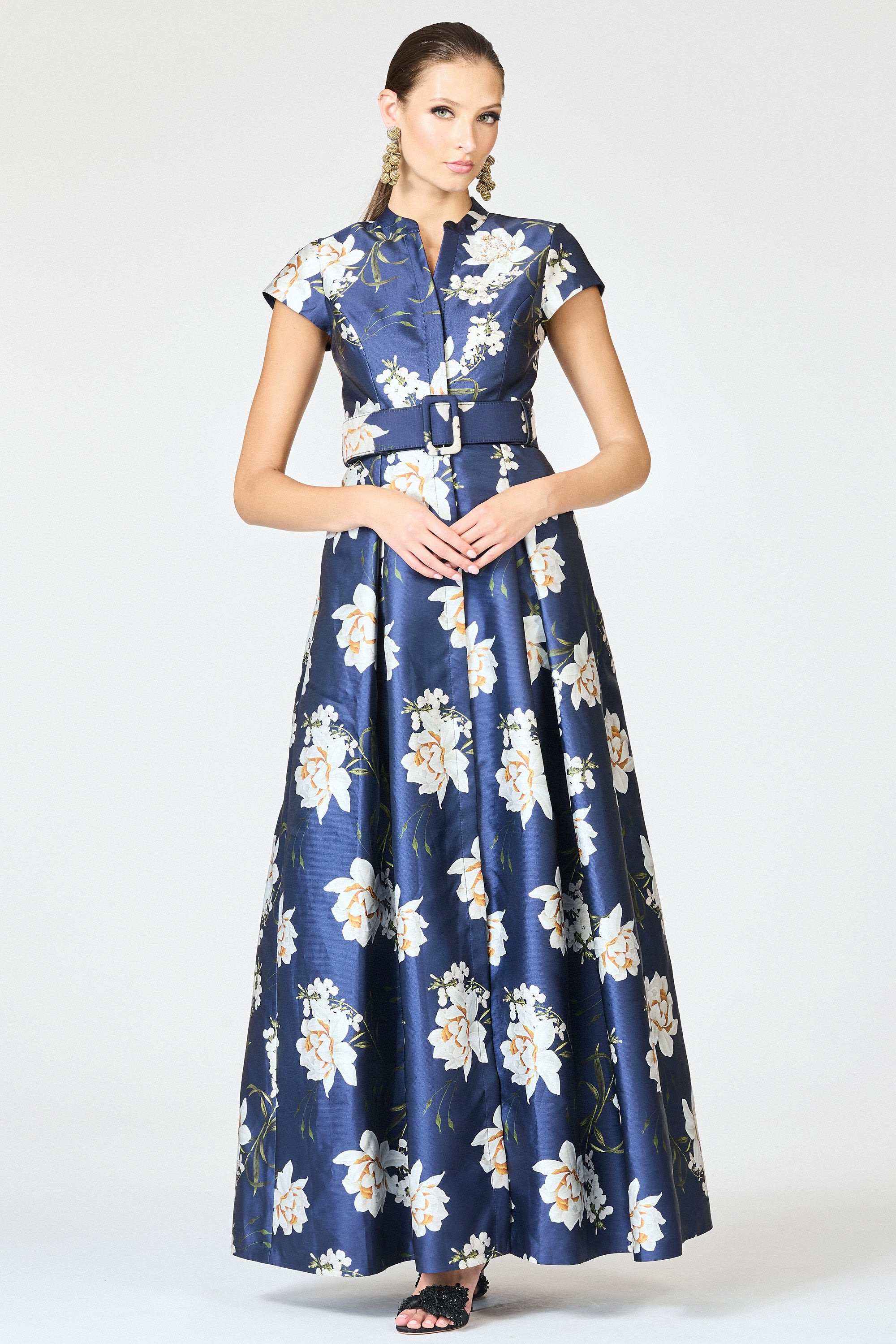 EMBELLISHED MARTA GOWN - NAVY NARCISSUS - 5