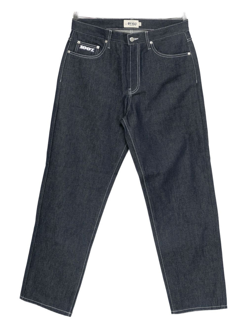 contrast-stitch straight-leg jeans 1