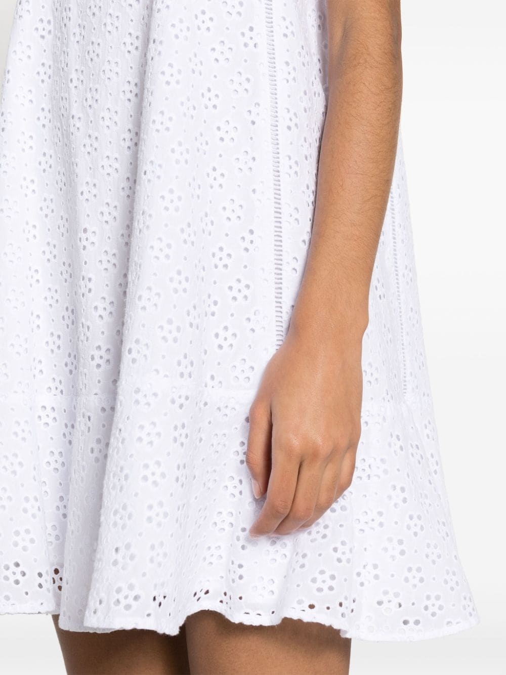 broderie-anglaise sleeveless minidress - 5