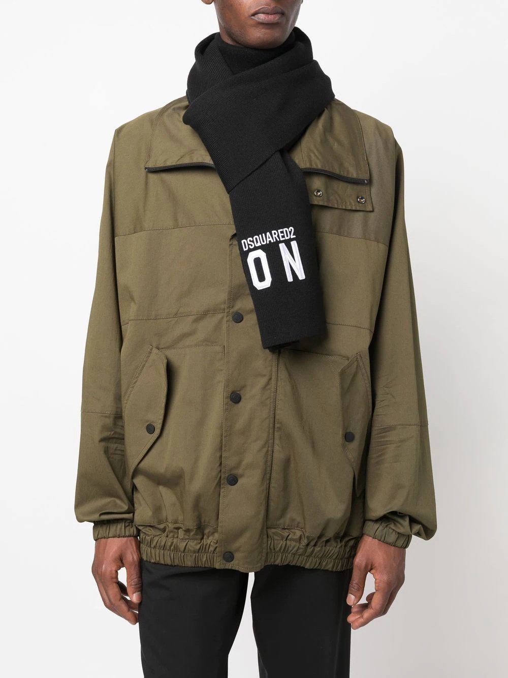 logo-print scarf - 2
