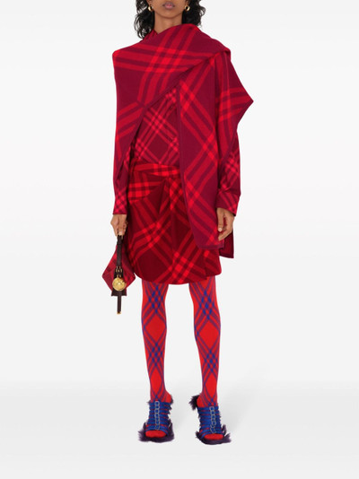 Burberry checked wool cape outlook