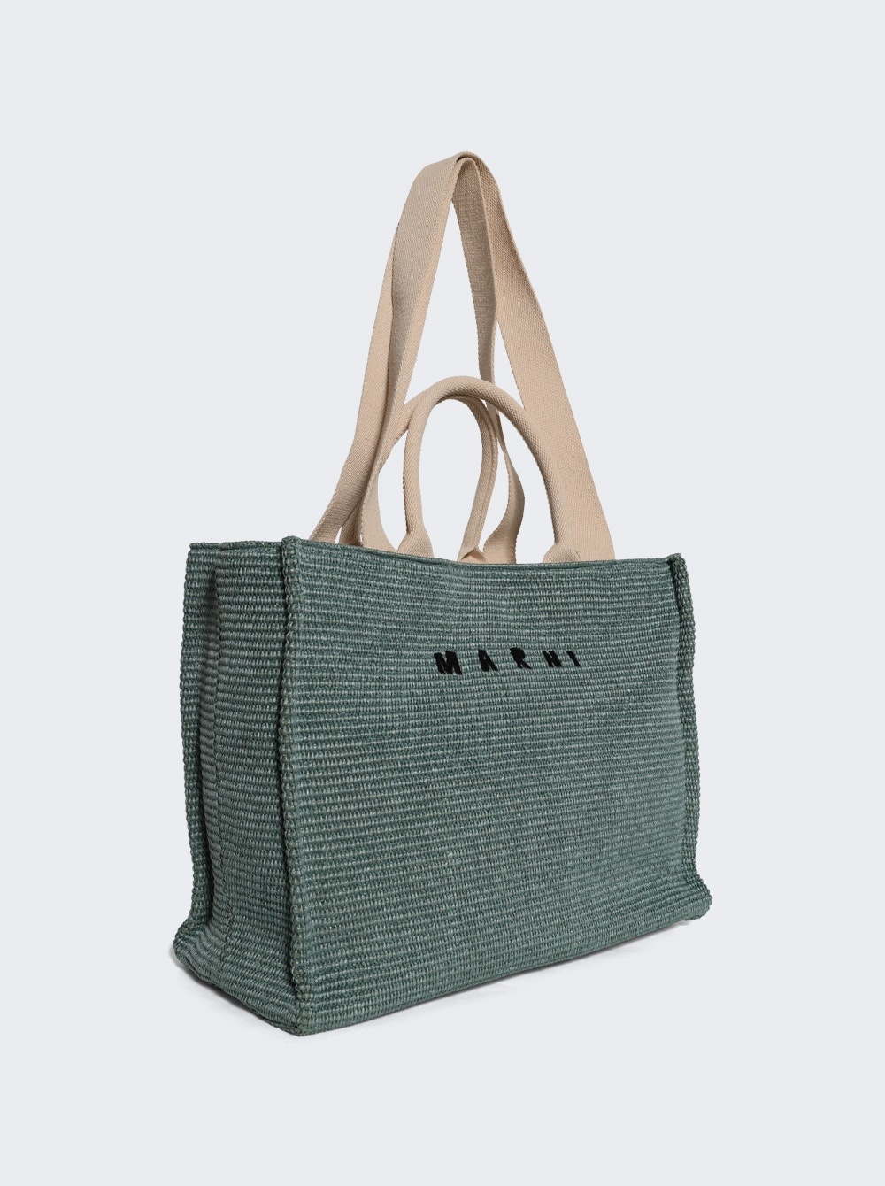 Raffia-effect Large Tote Bag Tea Green - 4