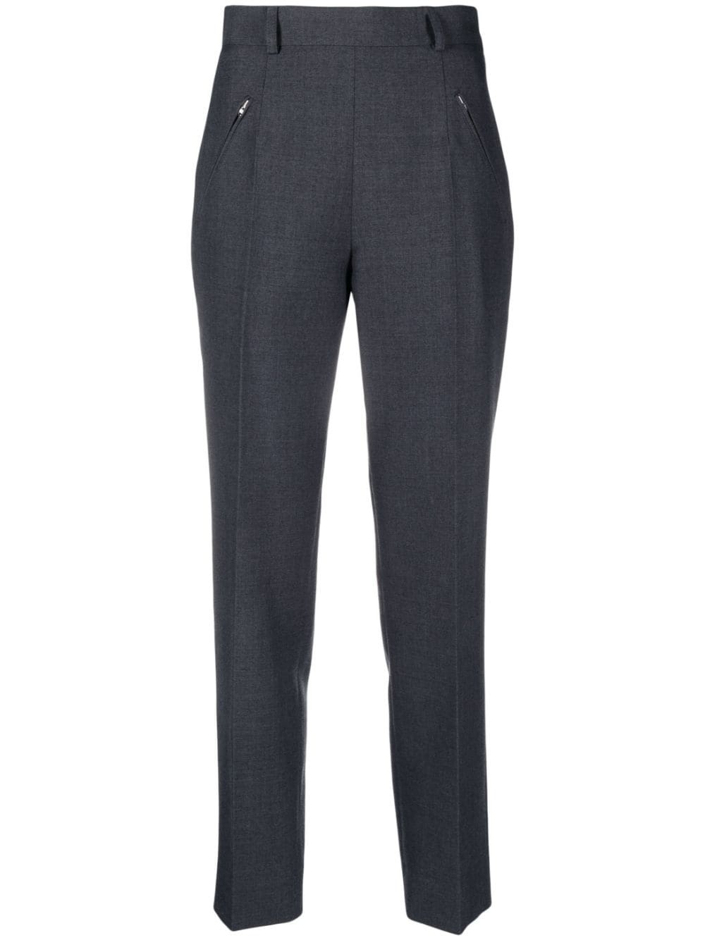 high-waisted slim-fit trousers - 1