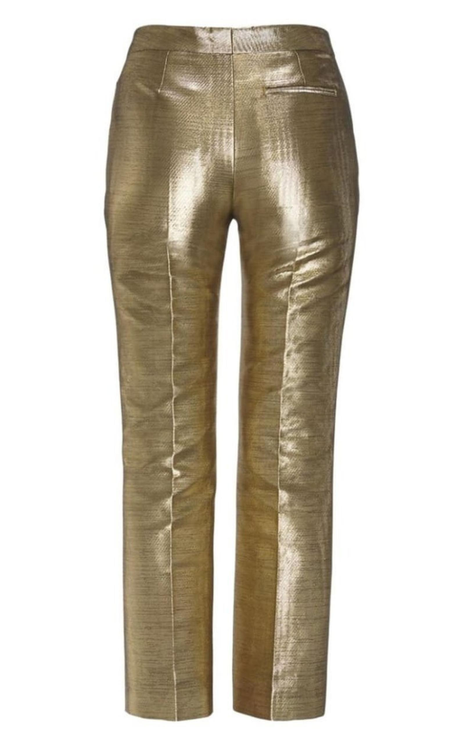 Metallic Moire Cigarette Pants - 4