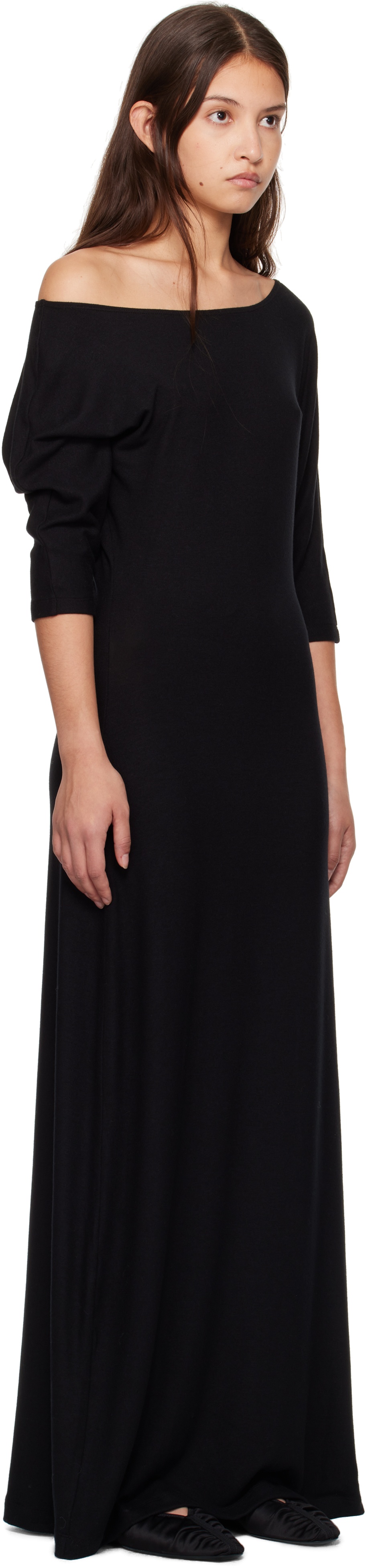 Black Lauren Off Shoulder Maxi Dress - 2
