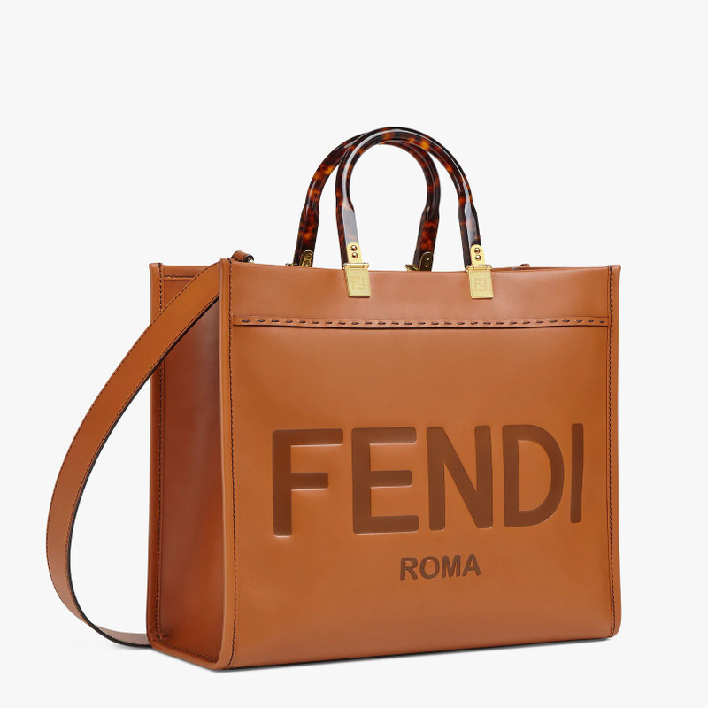 FENDI Brown leather shopper outlook