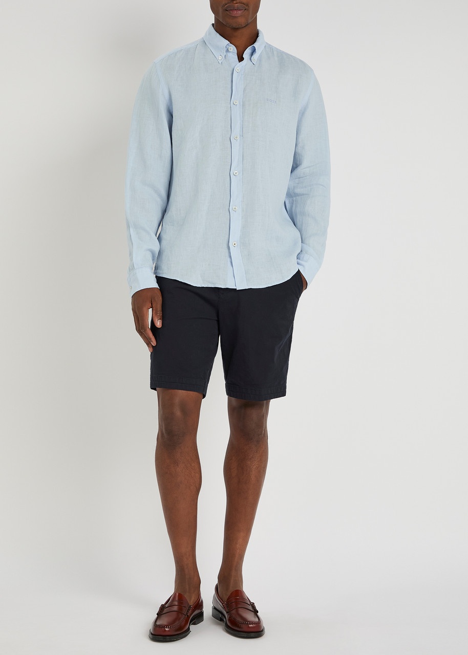 Boss Logo-embroidered Linen Shirt - 4