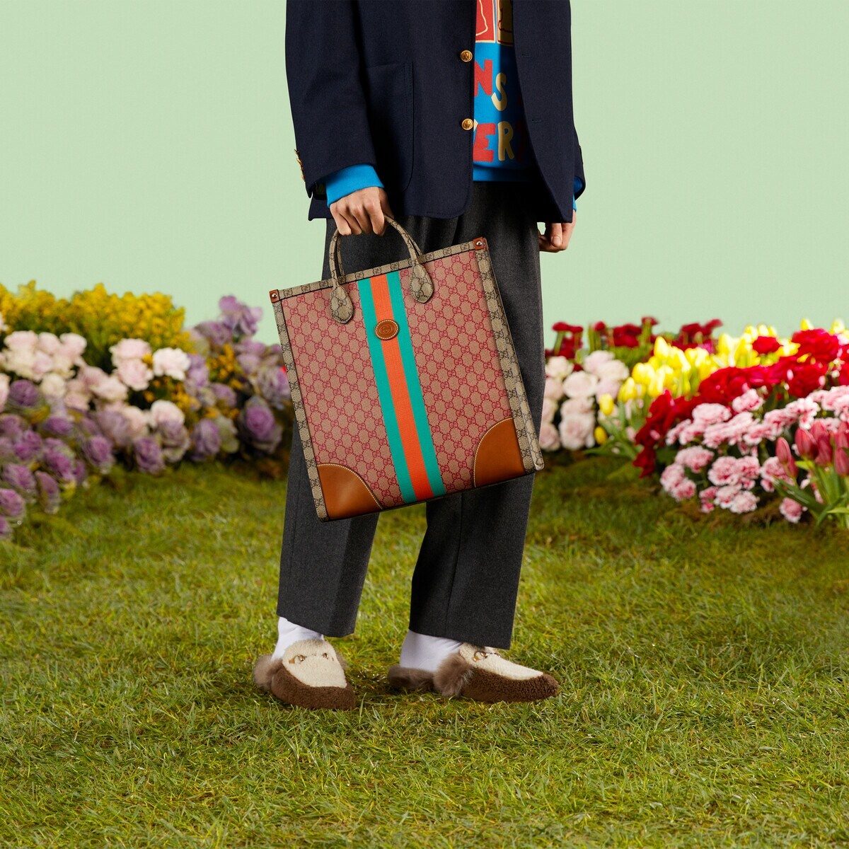 GG medium tote bag with Web - 3
