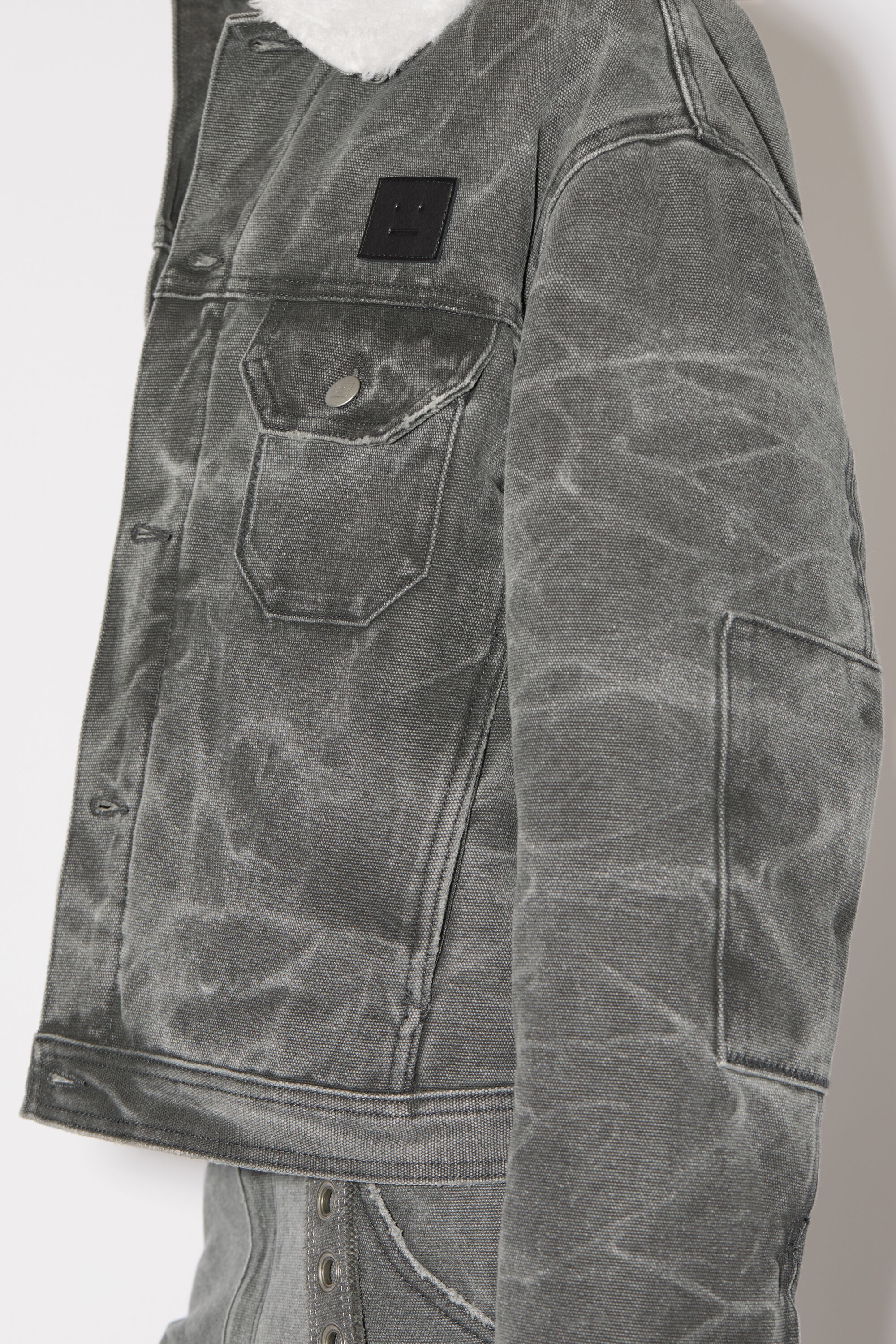 Padded denim jacket - Carbon grey - 5