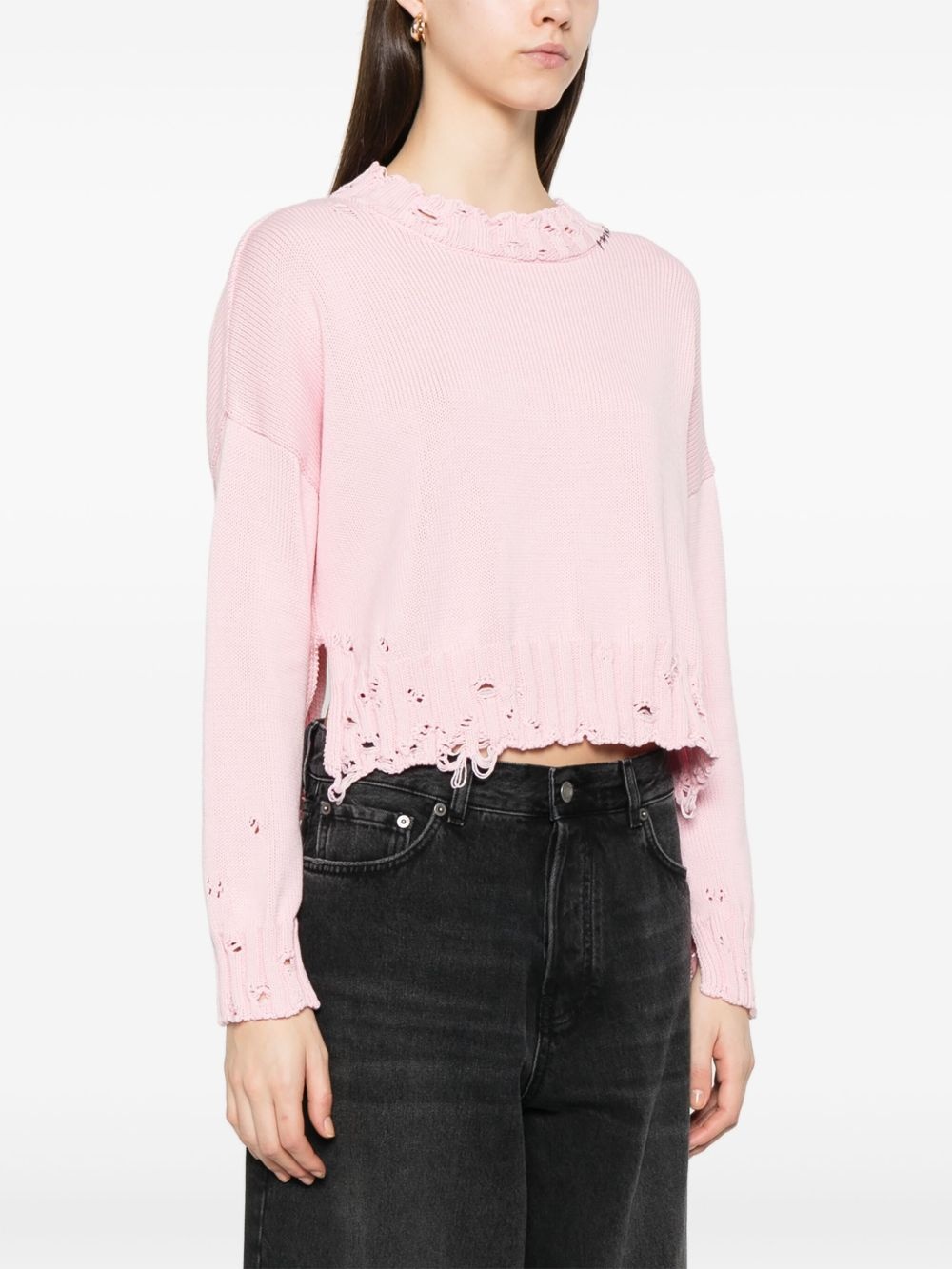 dishevelled cotton sweater - 3