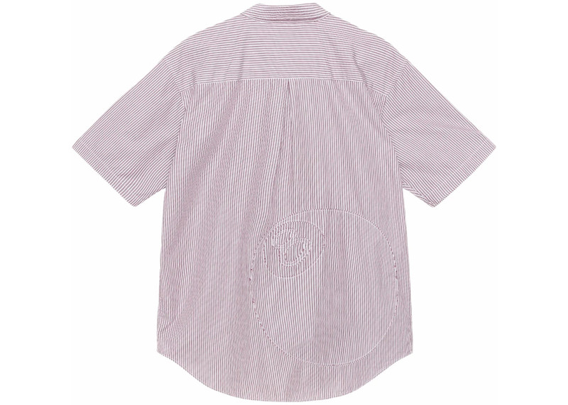 Stüssy Stussy Boxy S/S Stripe 8 Ball Shirt Burgundy outlook