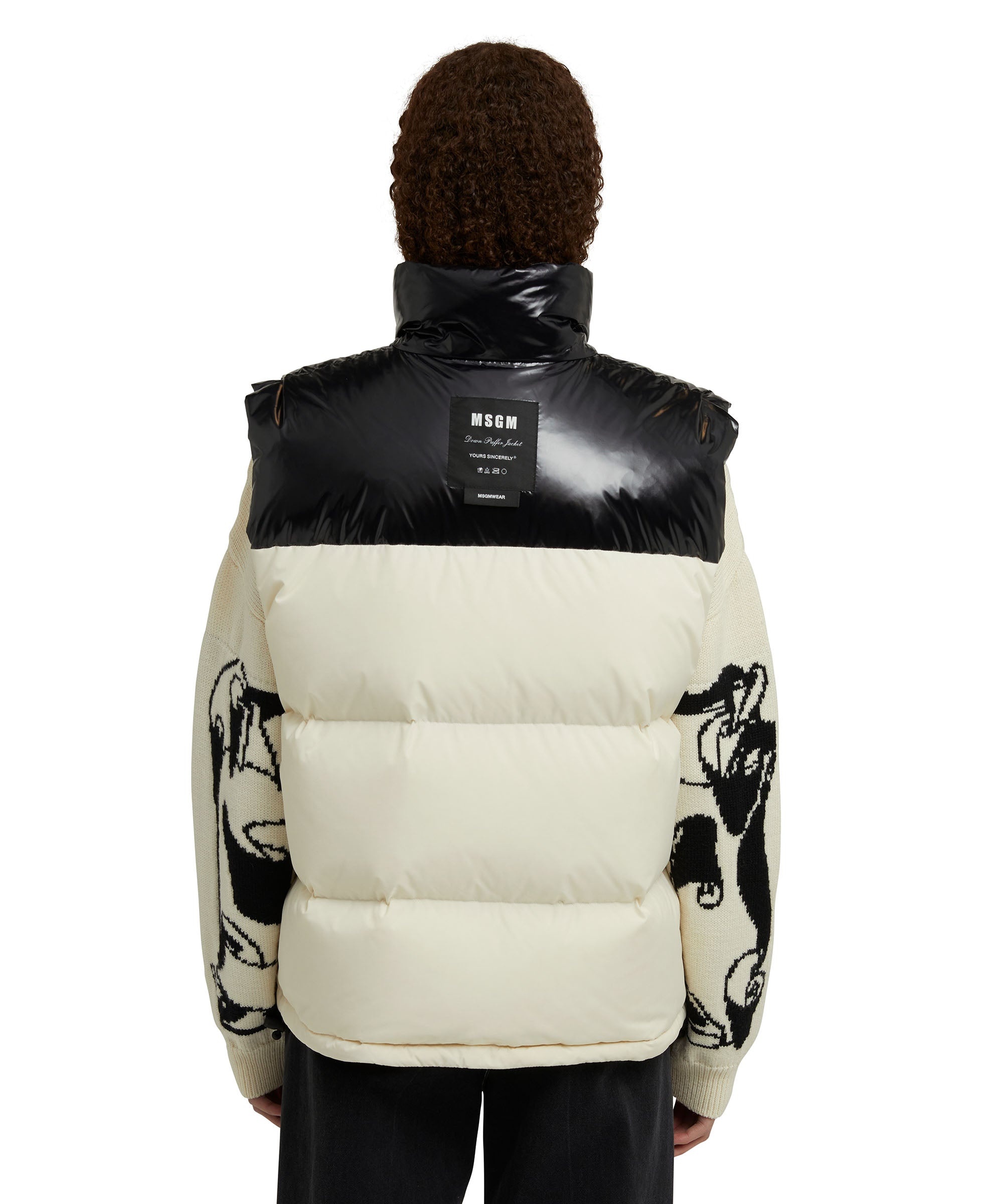 "Ripstop Nylon  &amp; Shiny Nylon" down vest - 4