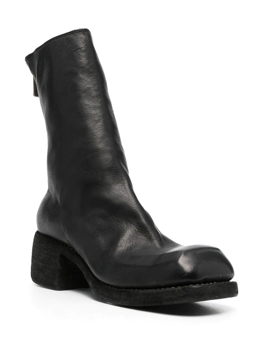 rear-zip horse leather boots - 2