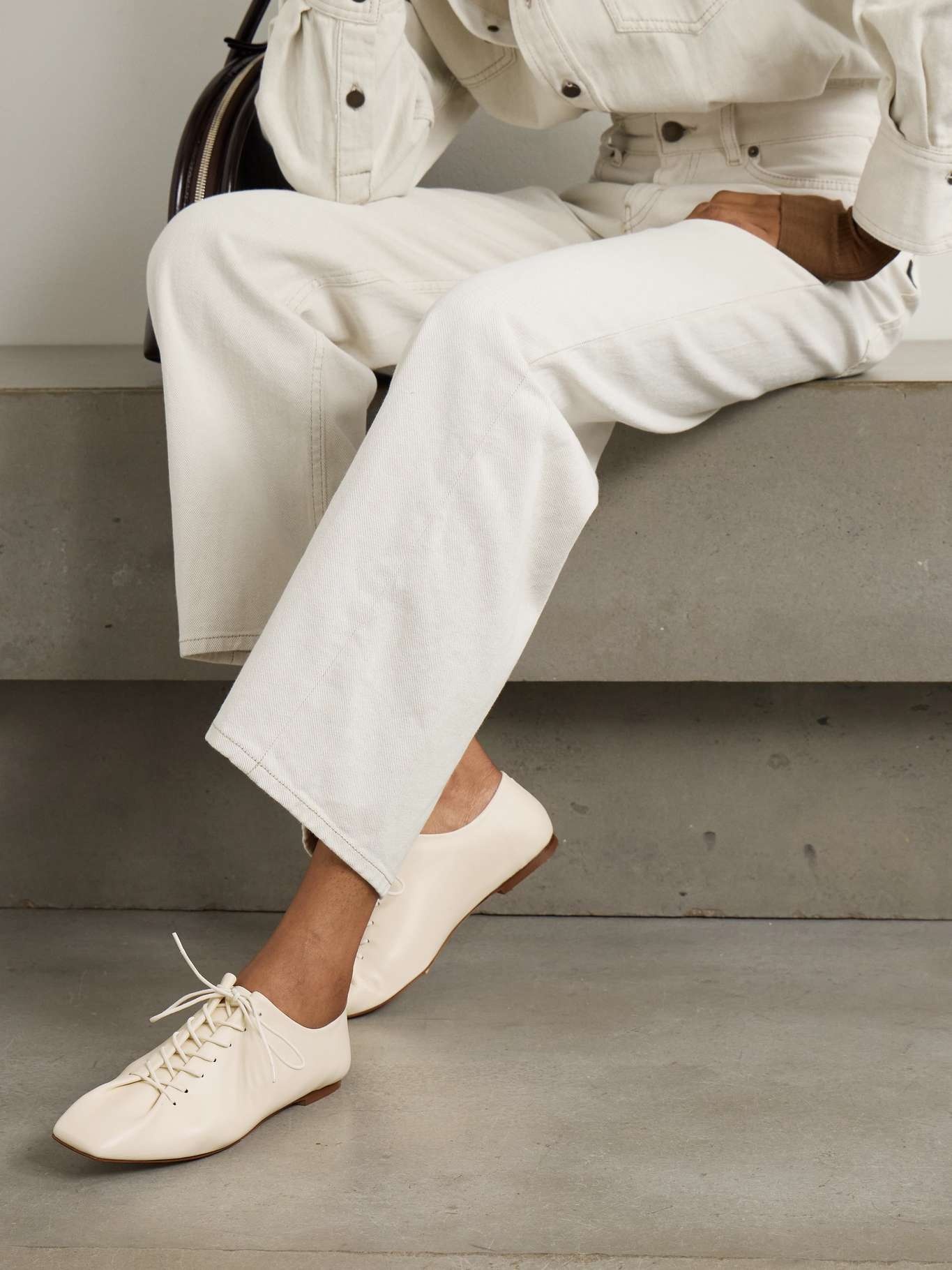 Isla leather brogues Cream - 2