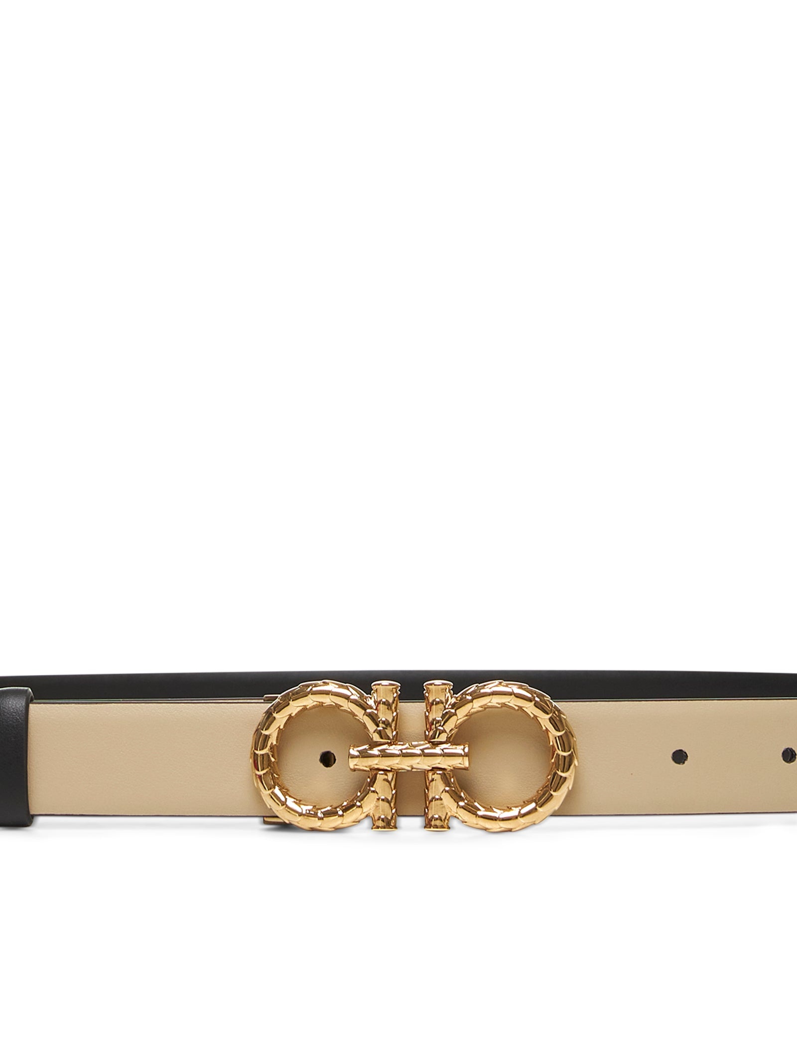 Black reversible Gancini belt - 4