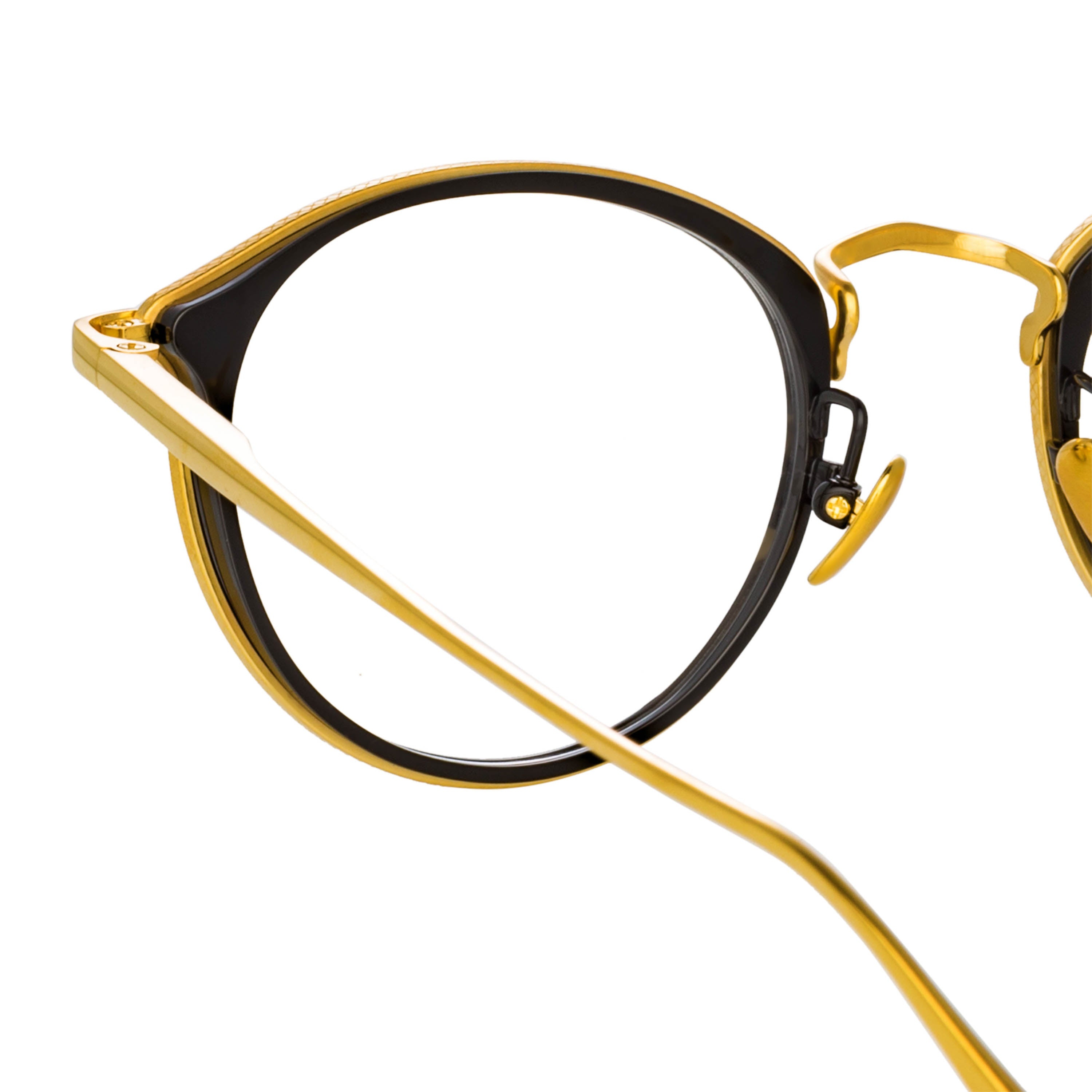 LUIS OVAL OPTICAL FRAME IN YELLOW GOLD AND BLACK - 6