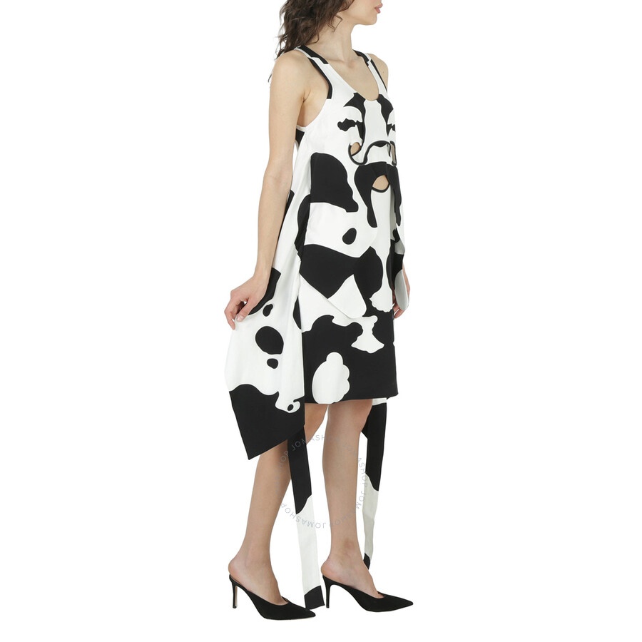 Burberry Cow-Print Pieced Cutout Silk Mini Dress - 2