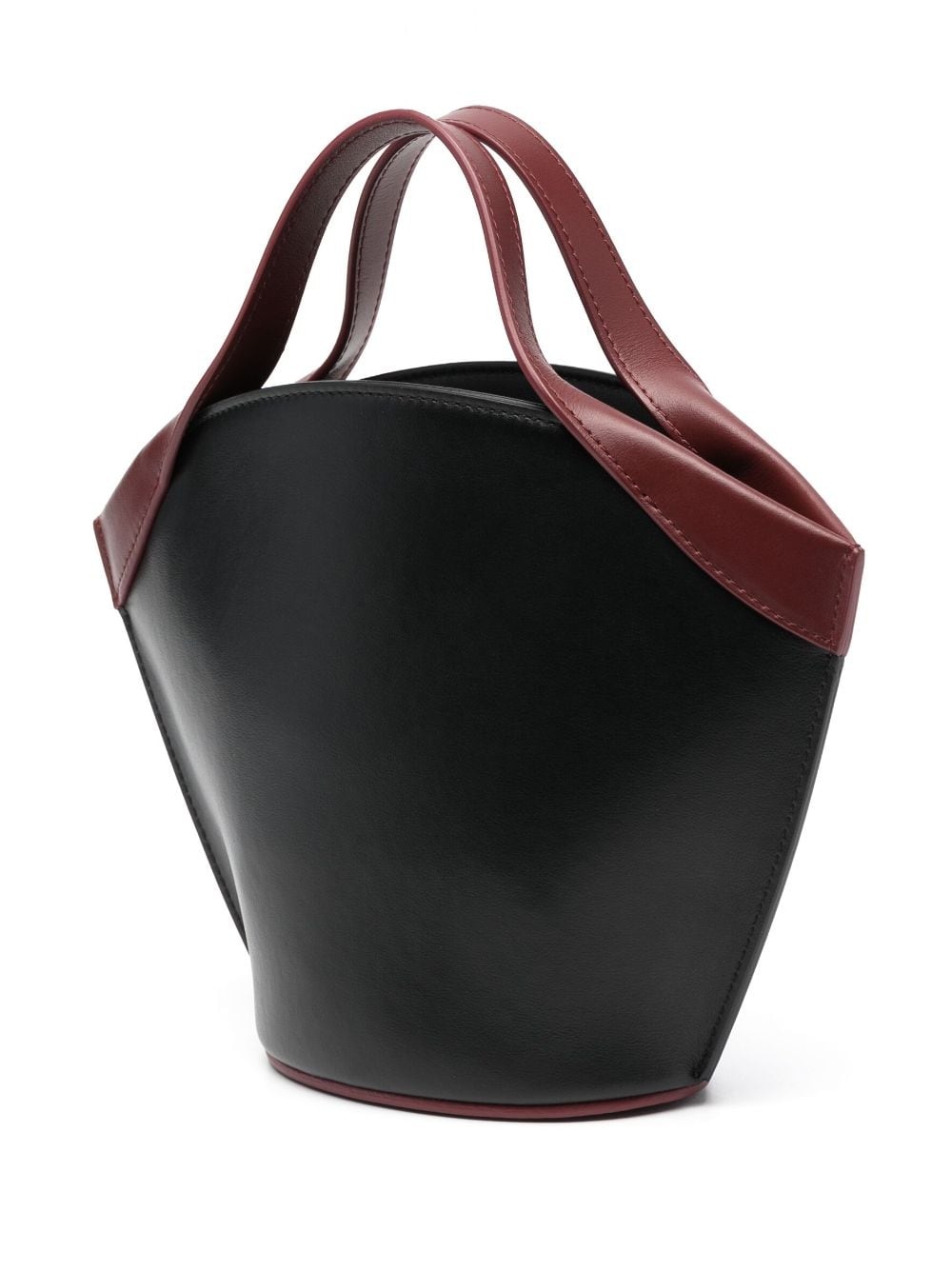two-tone leather tote bag - 3