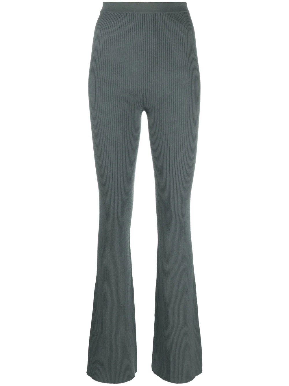 ribbed wide-leg trousers - 1