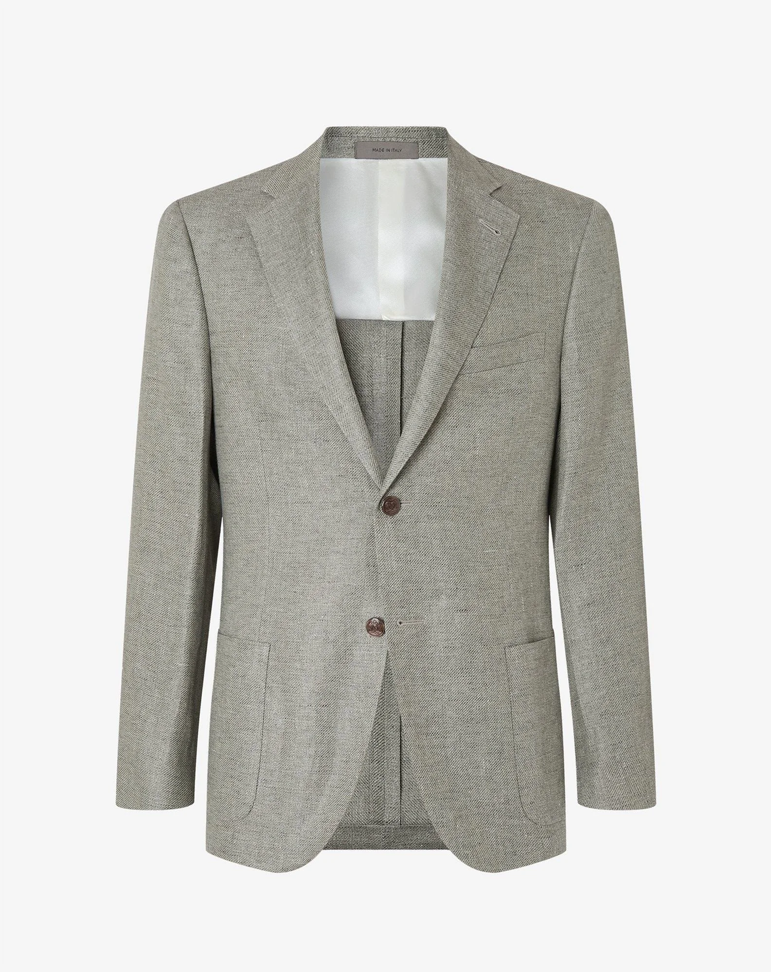 Green linen and lyocell jacket - 1