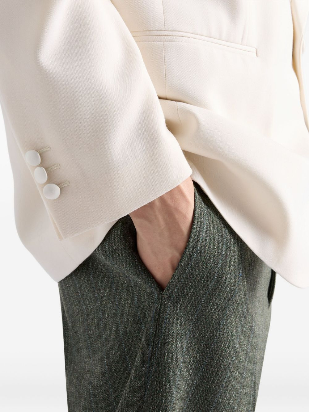 pinstripe wool trousers - 5