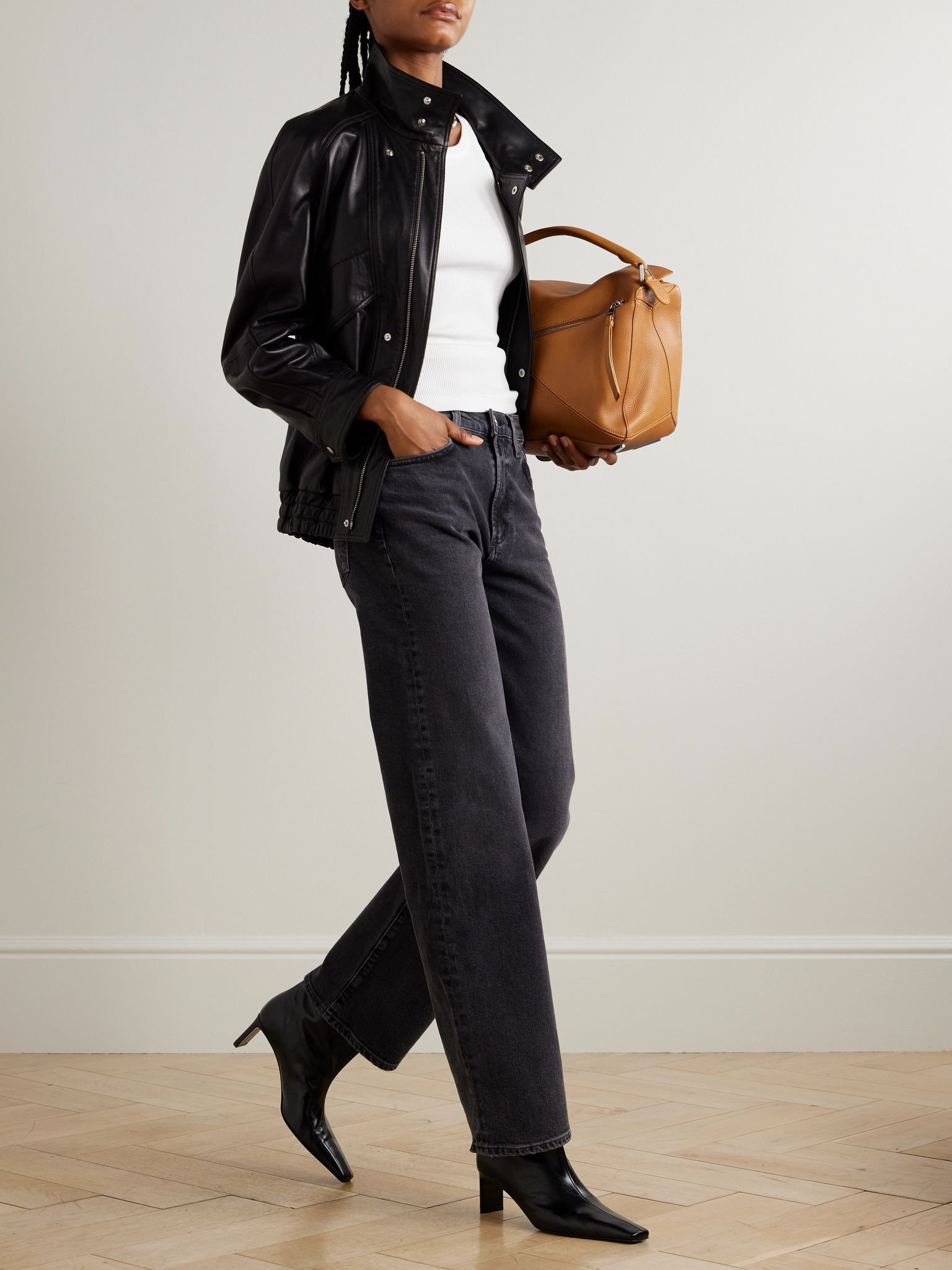 Harper mid-rise wide-leg jeans Black - 2