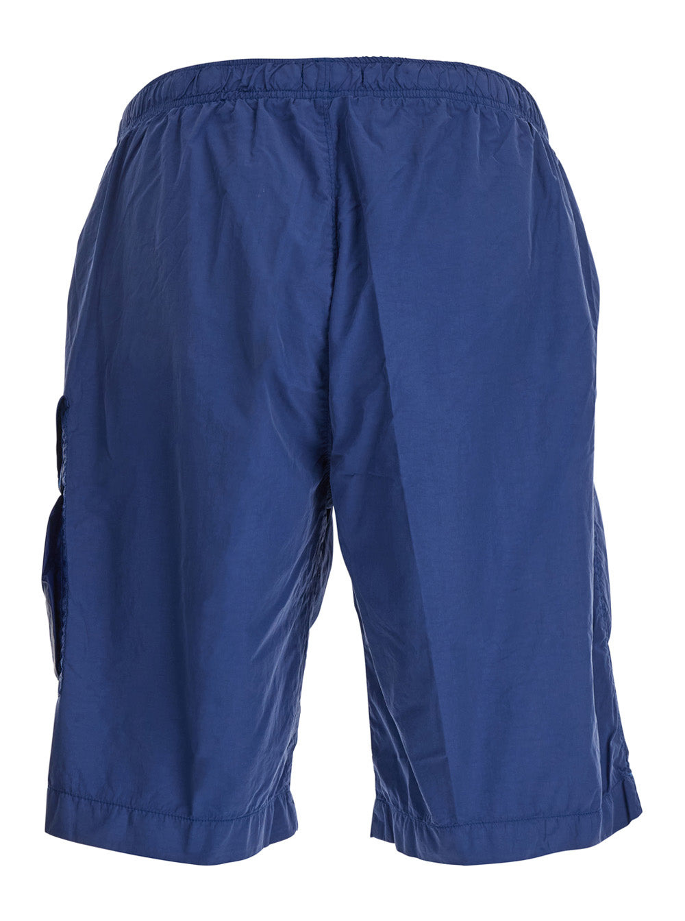 C.P. Company Men Blue Swim Shorts With Elastic Waist And Logo Plaque On The Side In Tech Fabric Man - 2