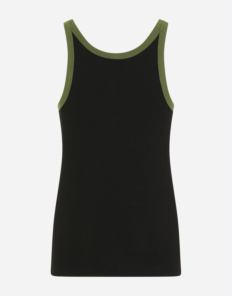 Fine-rib stretch cotton singlet - 3