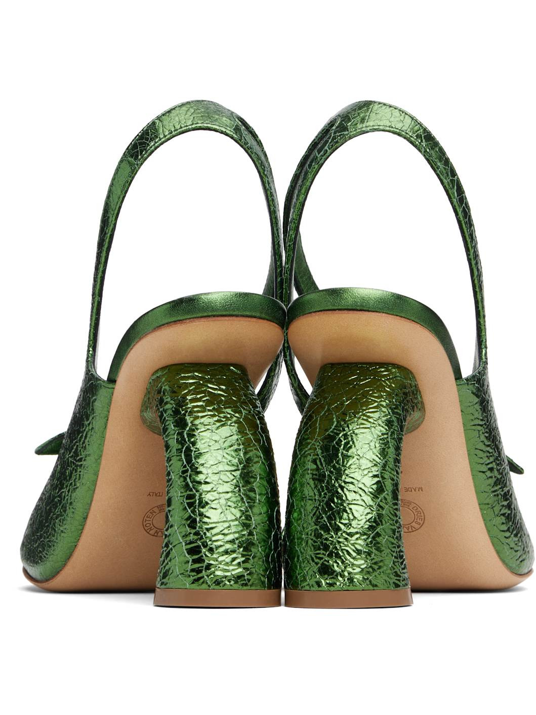 Green Cutout Heels - 2