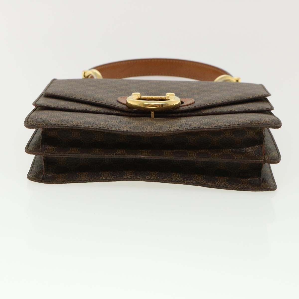 CELINE Macadam Canvas Hand Bag Pvc Leather Brown - 5