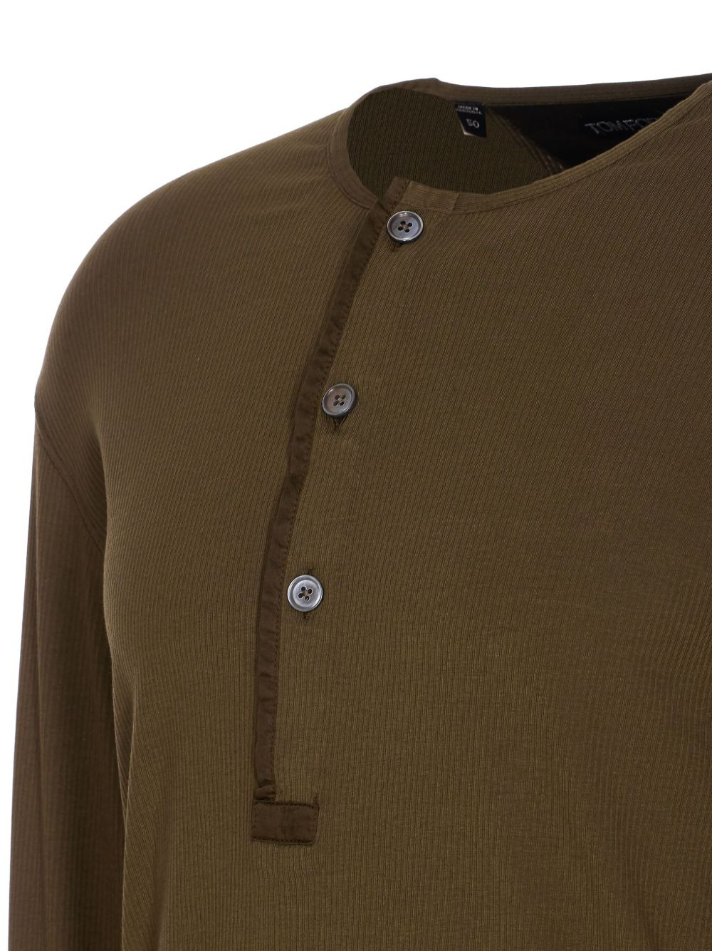 ribbed Henley polo shirt - 5