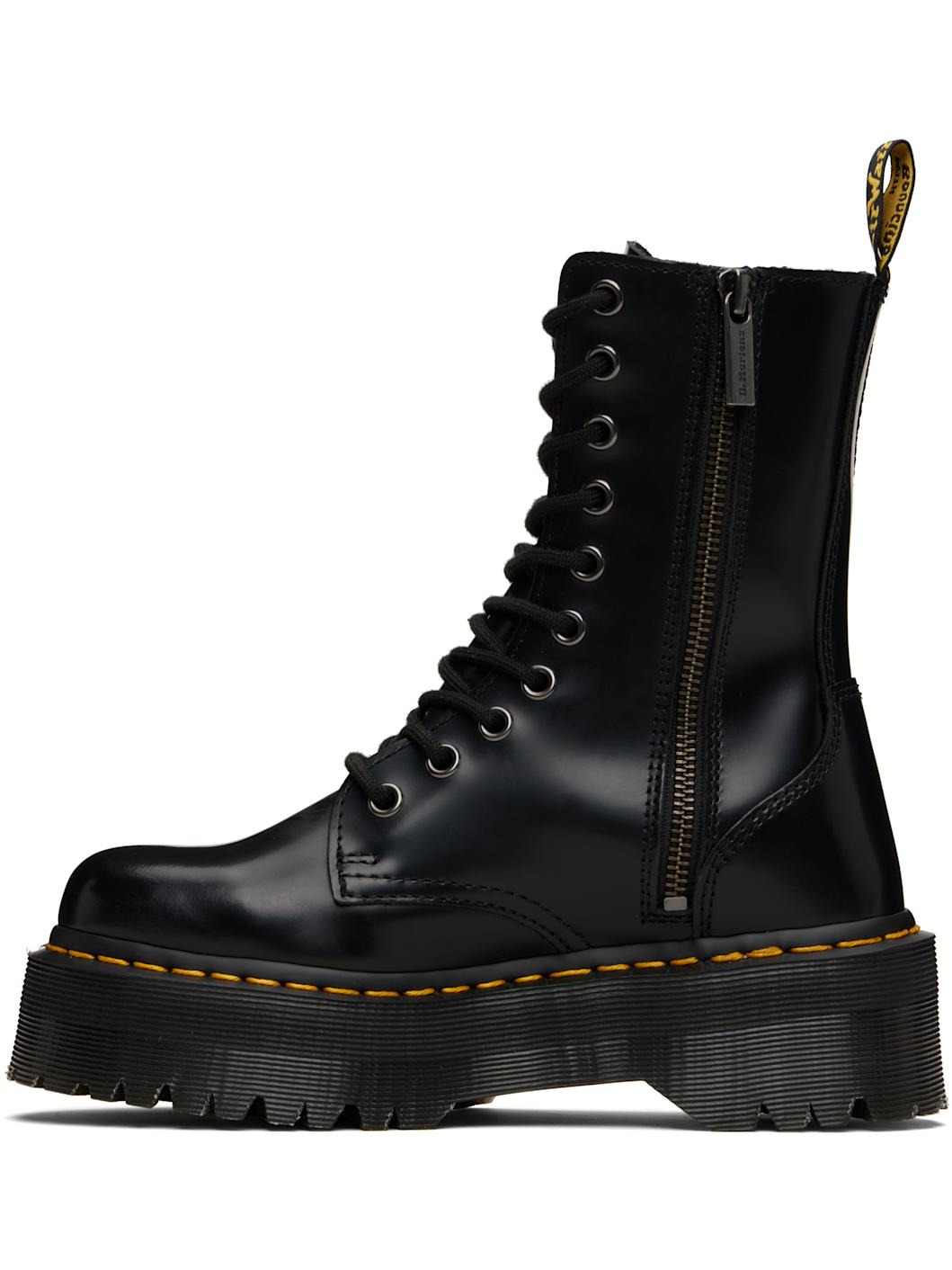 Black Jadon Hi Smooth Leather Platform Boots - 3