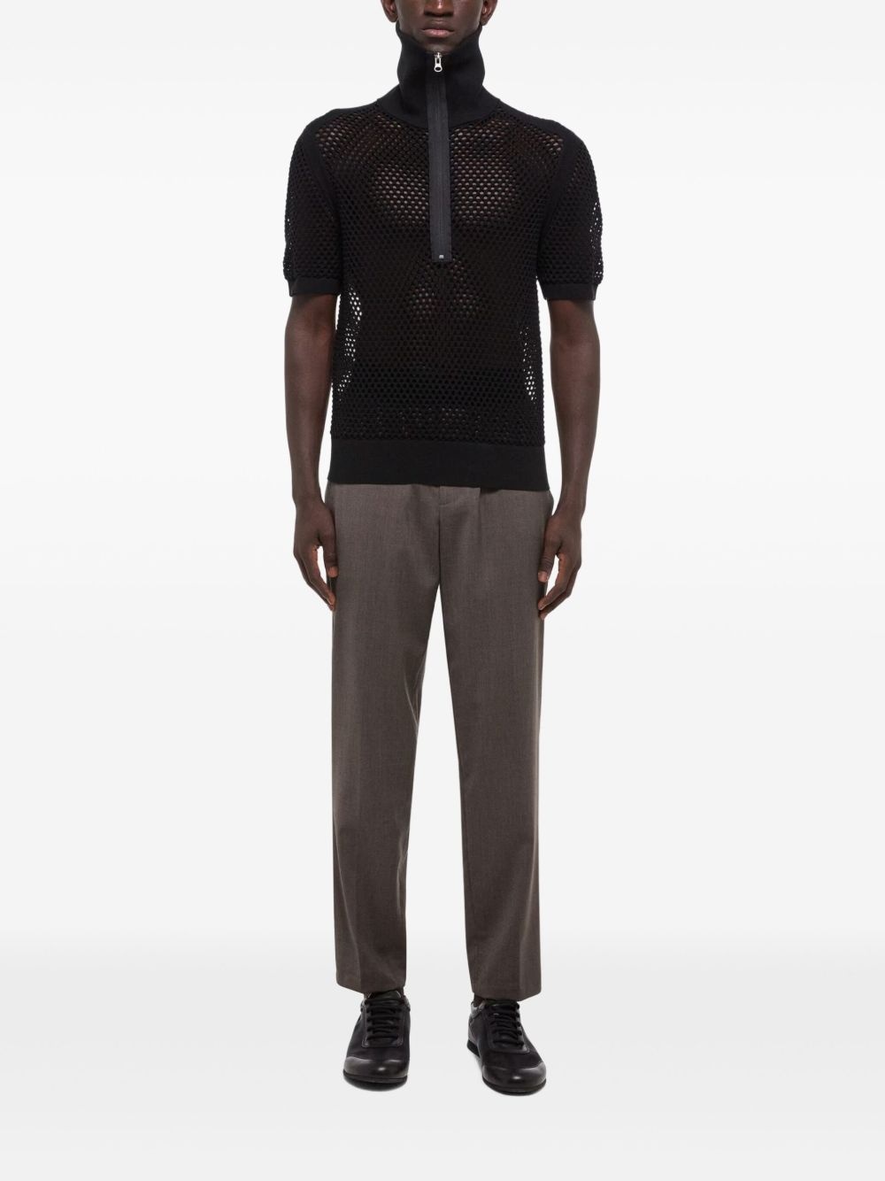 open-knit polo shirt - 3