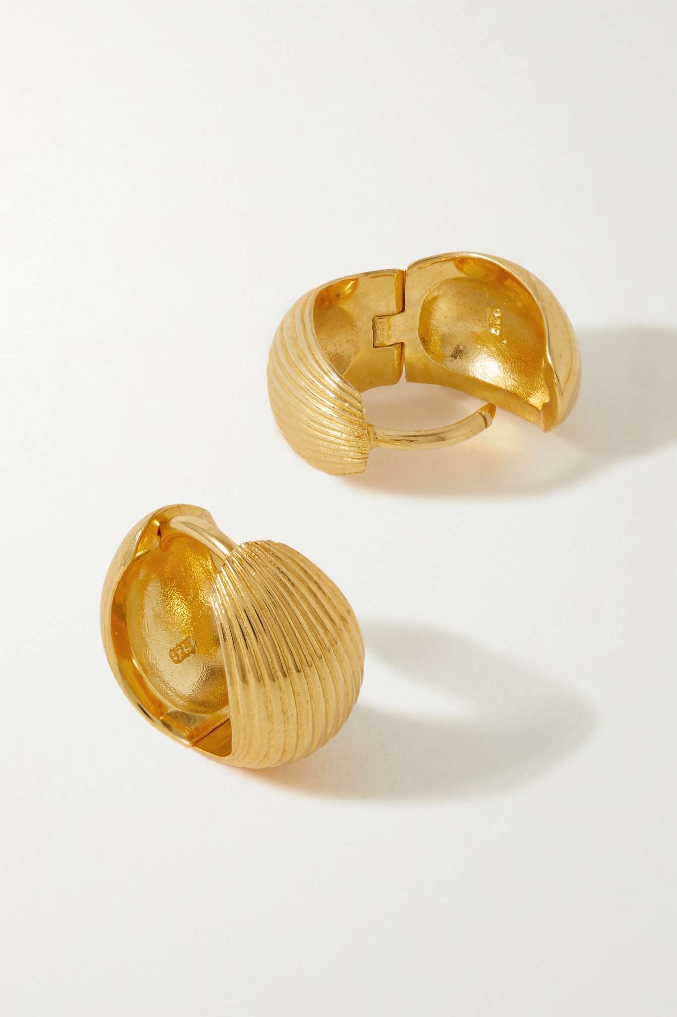 Reversible gold-tone hoop earrings - 4